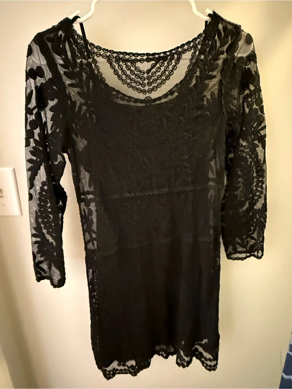 Express Black Lace Long Sleeve Sheath Dress